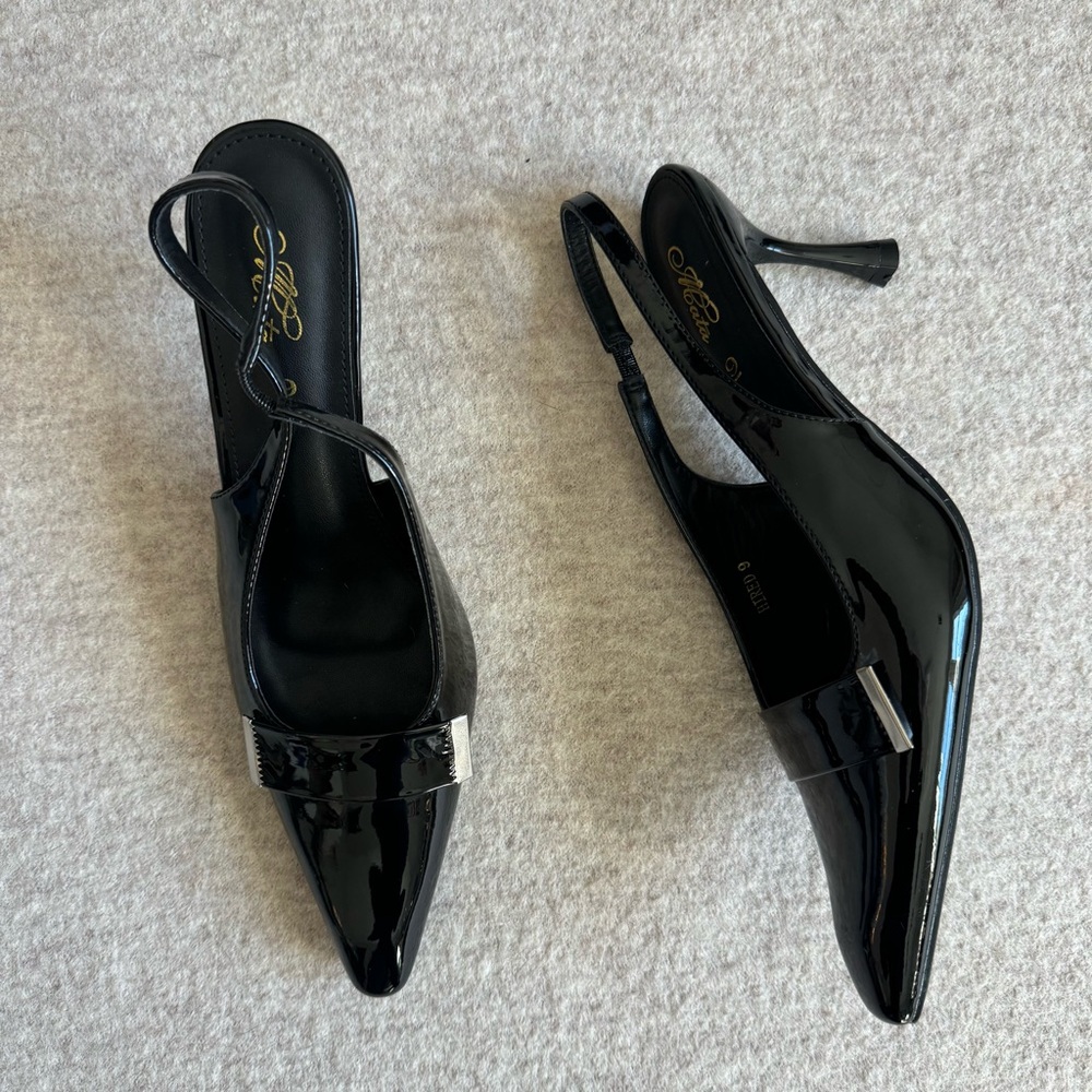 Elegant Black Slingback Heels